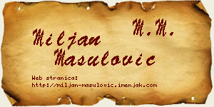 Miljan Mašulović vizit kartica